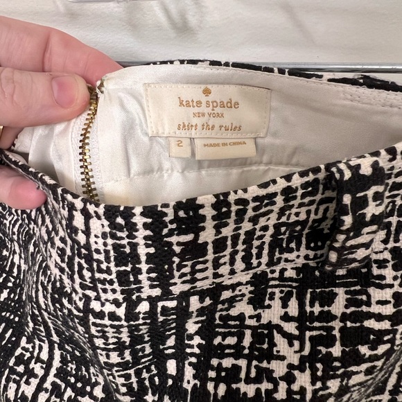 Kate Spade “Gilda” Black and White A-Line Skirt - Picture 4 of 10